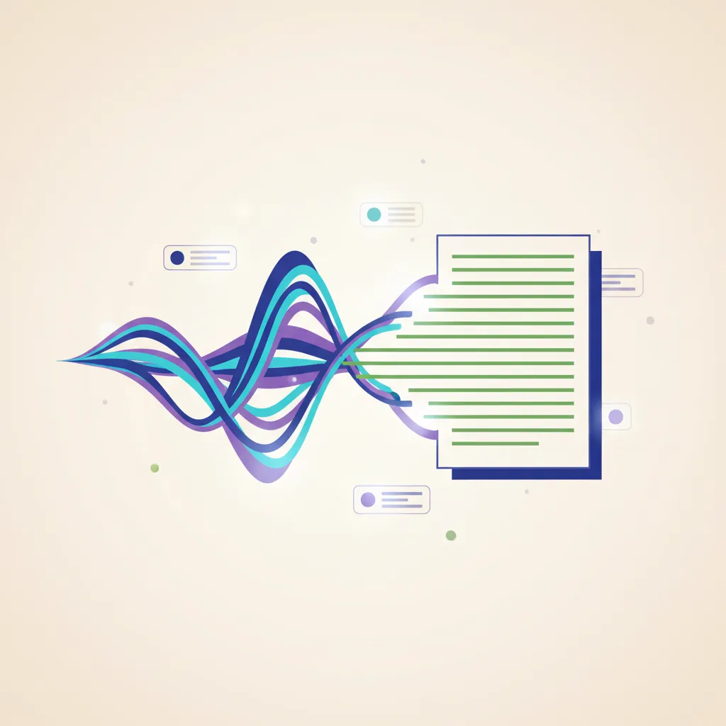 Onde sonore qui se transforme en transcription
